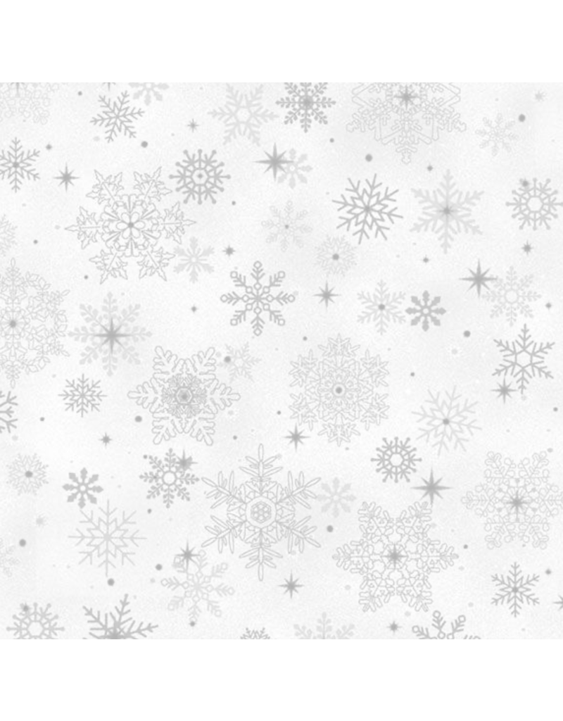 Marcus Fabrics Bentley's Snowflakes -- Big Snowflake  Silver