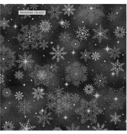 Marcus Fabrics Bentley's Snowflakes -- Big Snowflake  Black
