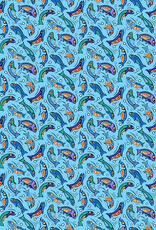 Northcott Sacred Earth Fish Blue  27110-42