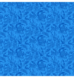 Northcott Sacred Earth Tonal Loons Blue 27111-44