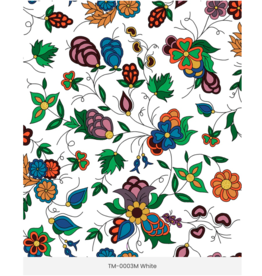 Family Blooms - Metallic Allover - White TM-0003M