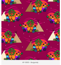 Yellowquill Floral - Burgundy KP-003