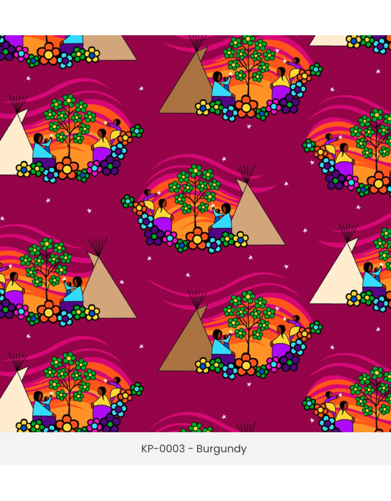 Yellowquill Floral - Burgundy KP-003