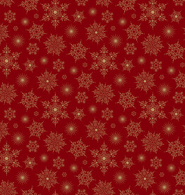 Northcott Shimmer Sparkle - Starburst - Red