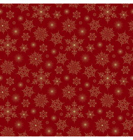 Northcott Shimmer Sparkle - Starburst - Red