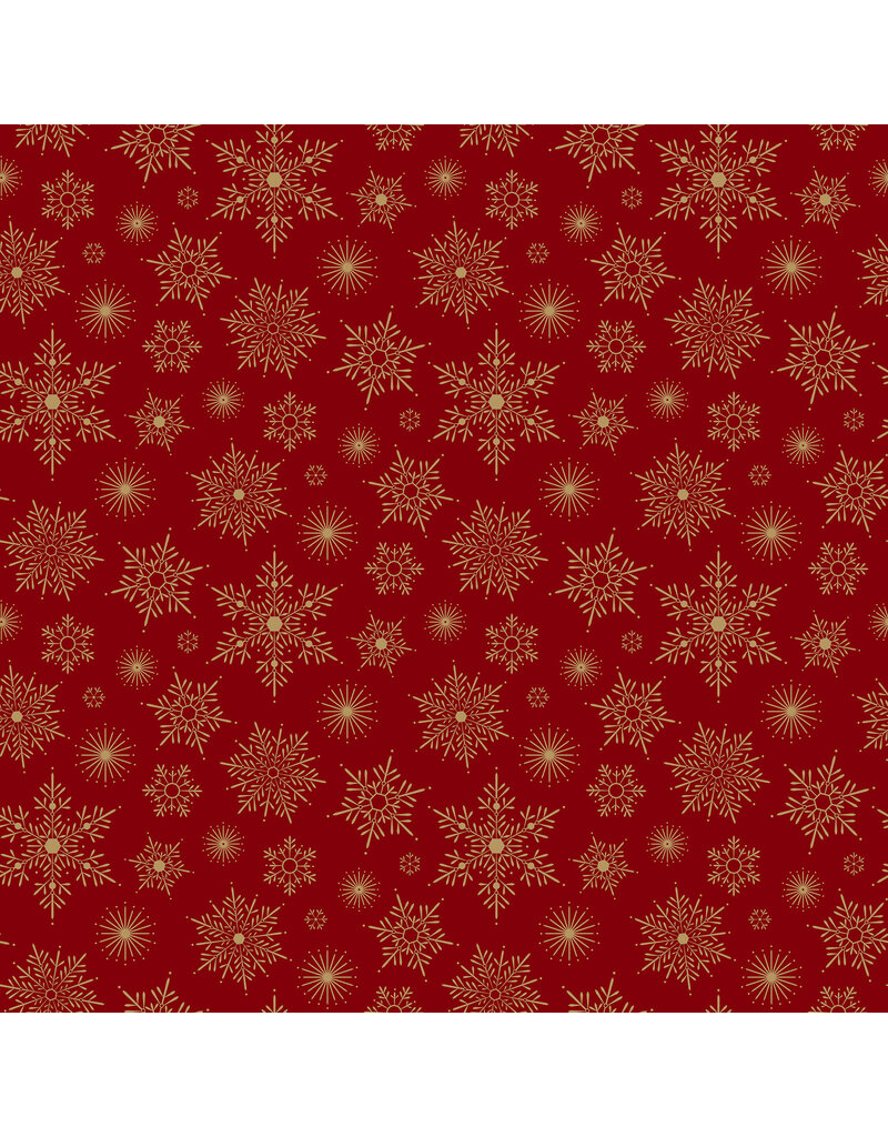Northcott Shimmer Sparkle - Starburst - Red