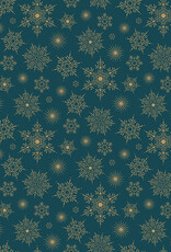 Northcott Shimmer Sparkle - Starburst - Teal