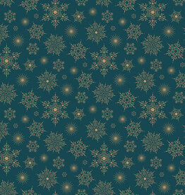 Northcott Shimmer Sparkle - Starburst - Teal