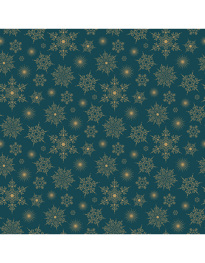 Northcott Shimmer Sparkle - Starburst - Teal