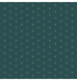 Northcott Shimmer Sparkle - Poinsettia - Teal