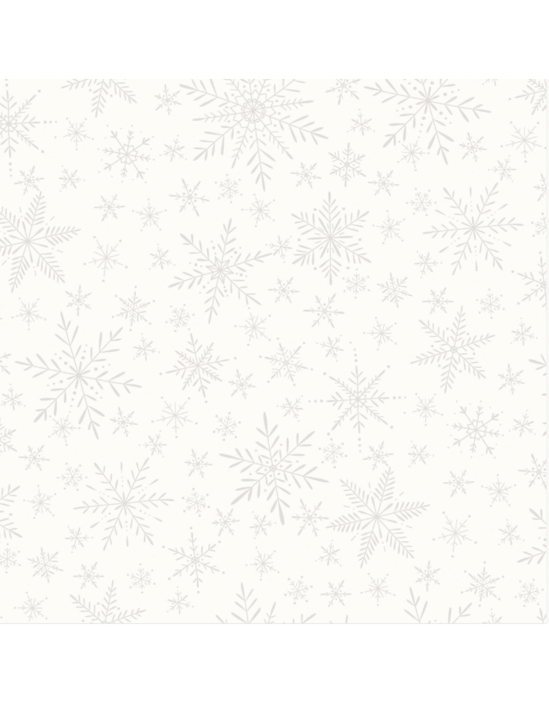Maywood Studio Collection Solitaire Whites Delicate Snowflakes  - Soft White MAS310