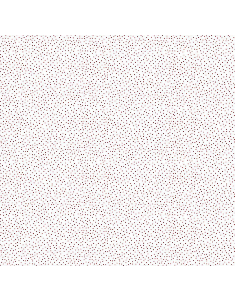 Timeless Treasures Redwork Dots  White CD3105