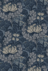 Marcus Fabrics Nouveau Floral with Acanthus Leaves - Navy