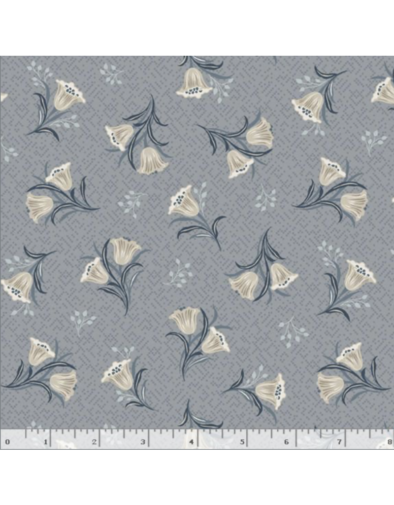 Marcus Fabrics Nouveau Tipsy Tulips - Gray