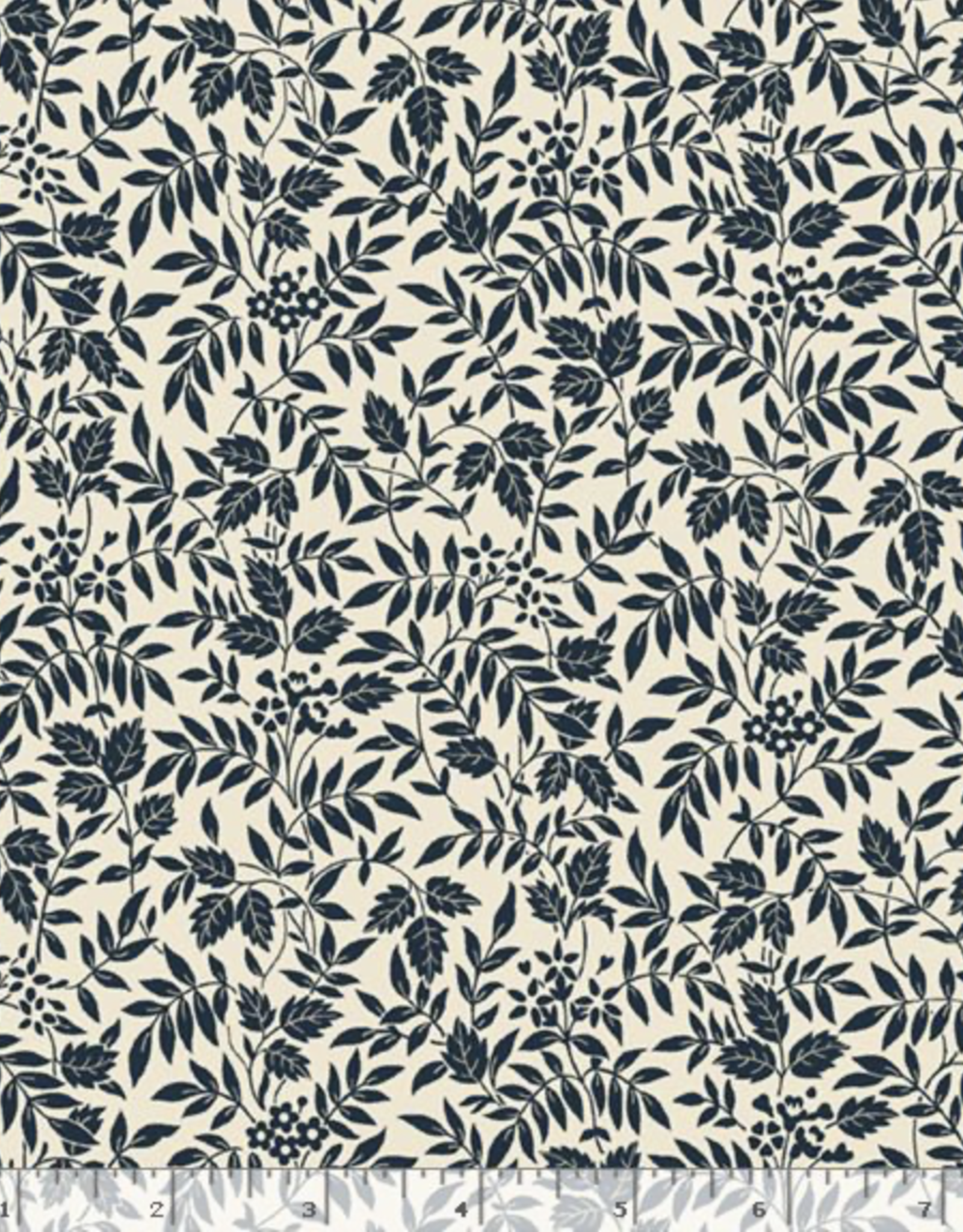 Marcus Fabrics Nouveau Leaf Sprigs - Indigo