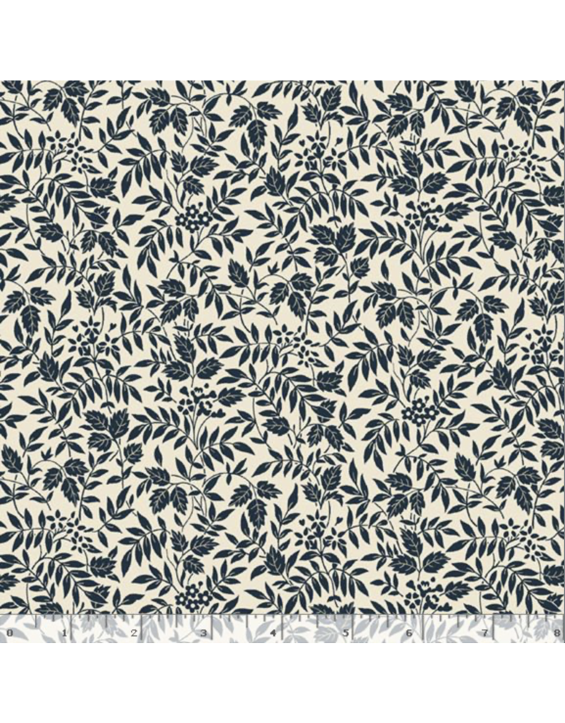 Marcus Fabrics Nouveau Leaf Sprigs - Indigo