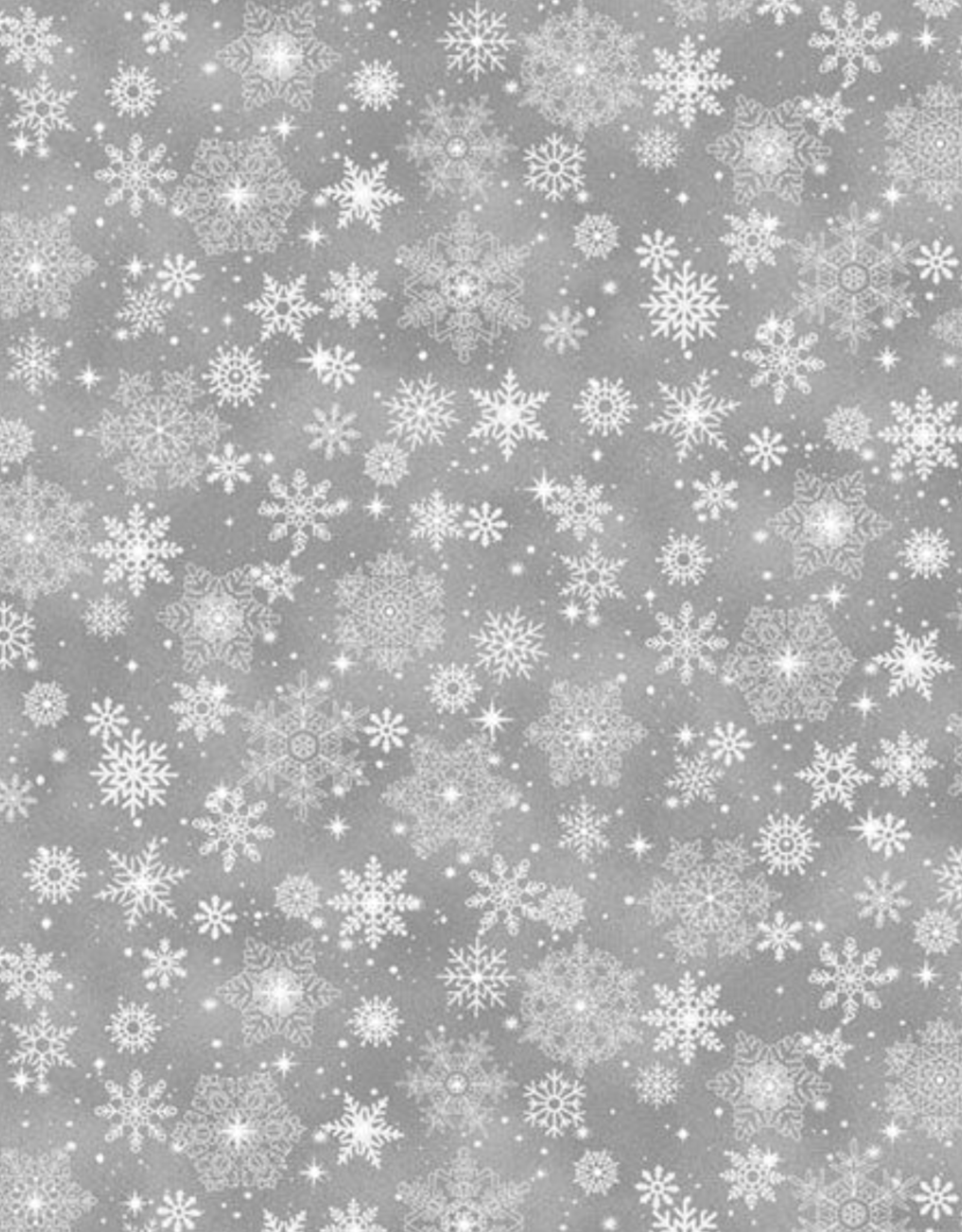 Marcus Fabrics Bentley's Snowflakes -- Small Snowflakes Grey