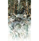 Northcott Lone Wolf Scenic Border - Teal -DP27182-66