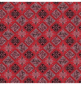 Timeless Treasures Country Roads -Bandana  Red  CD3343