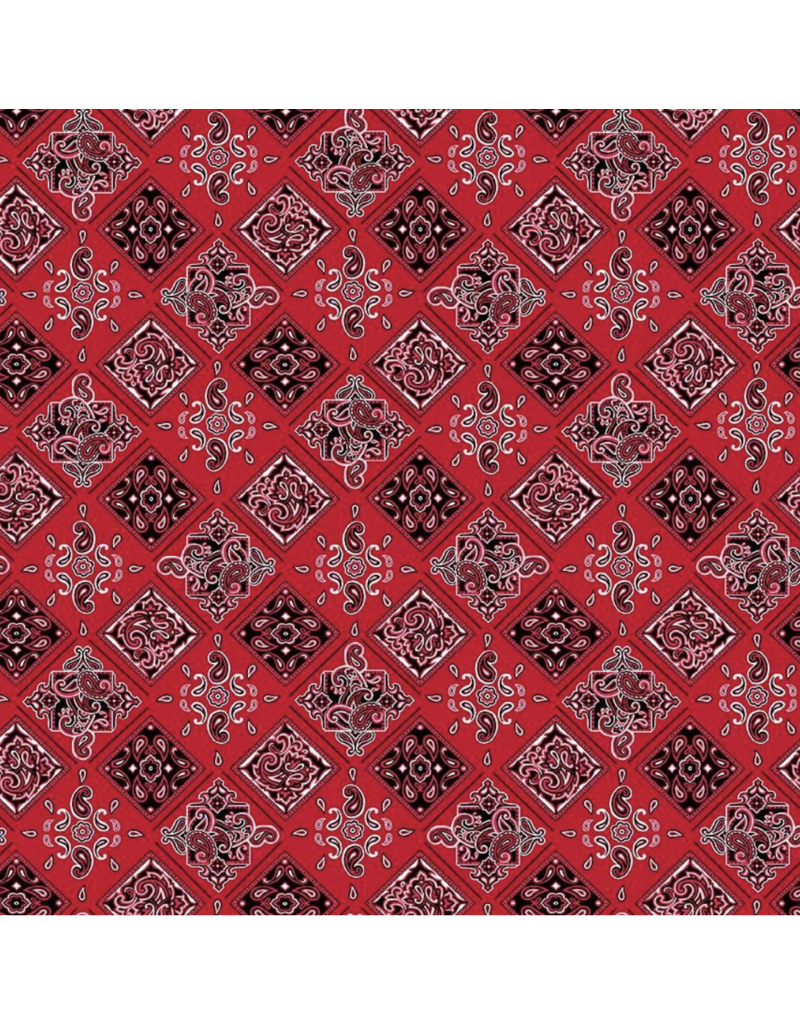Timeless Treasures Country Roads -Bandana  Red  CD3343