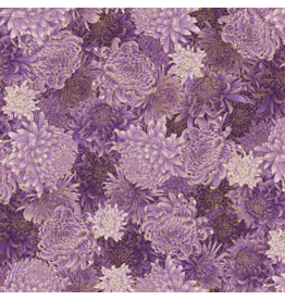 Timeless Treasures Packed Metallic  Chrysanthemum