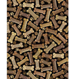 Timeless Treasures Tossed Dog Bones - C8555