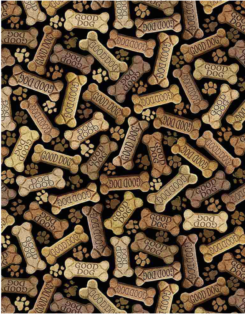 Timeless Treasures Tossed Dog Bones - C8555