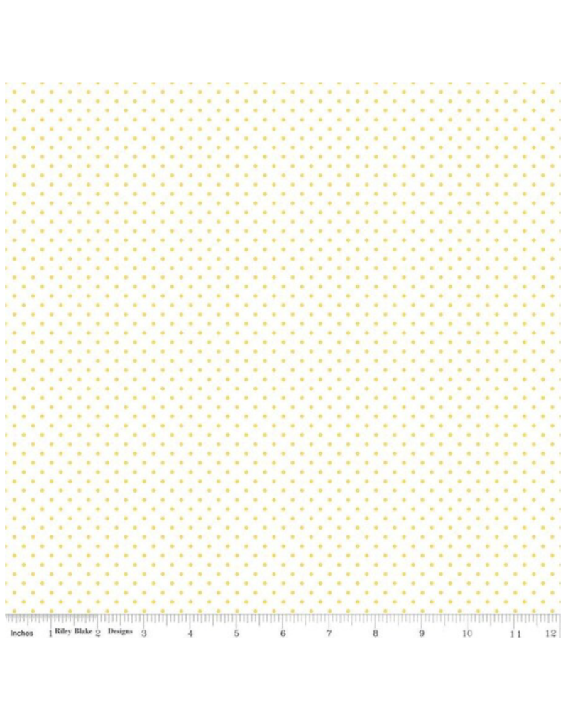 Swiss Dots on White - Yellow