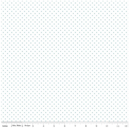 Swiss Dots on White - Aqua