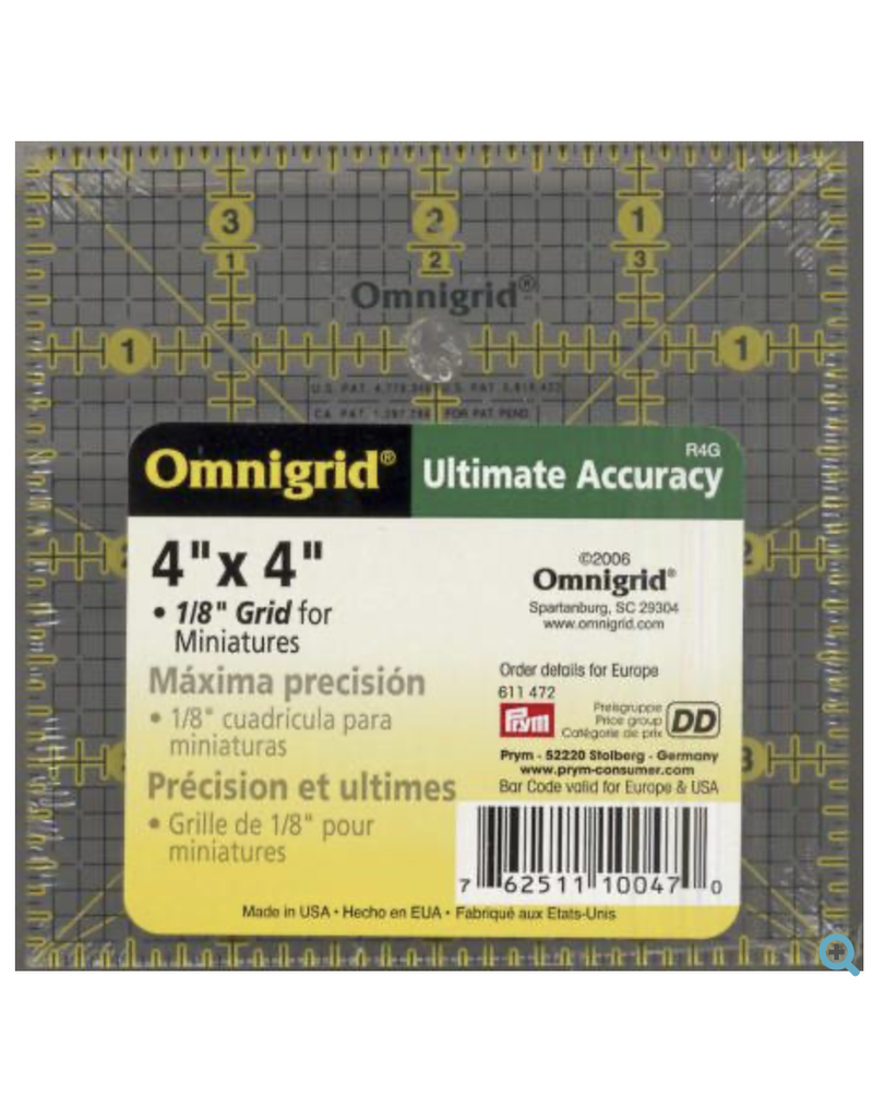 Omnigrid Omnigrid Ruler 4in x 4in With 1/8in Grid