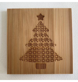 Quilt Christmas Trees Square Coaster 4pc Set