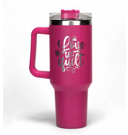 Lake & Laser Love to Quilt Pink Stainless Steel Tumbler 40oz