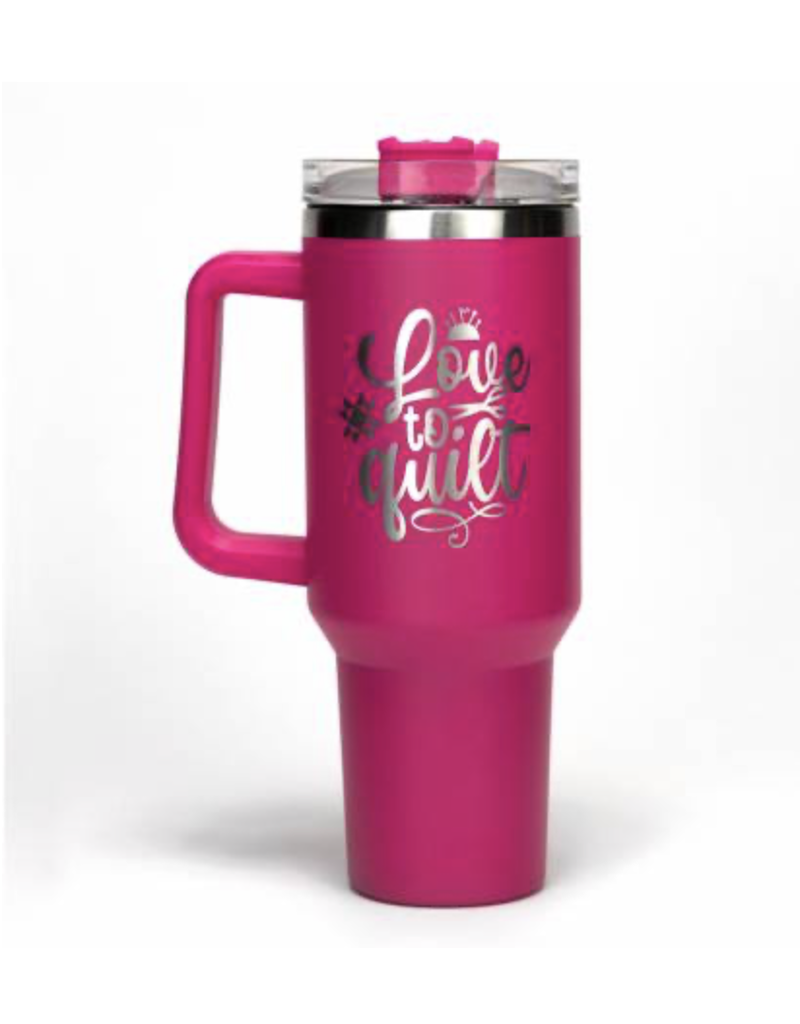 Lake & Laser Love to Quilt Pink Stainless Steel Tumbler 40oz