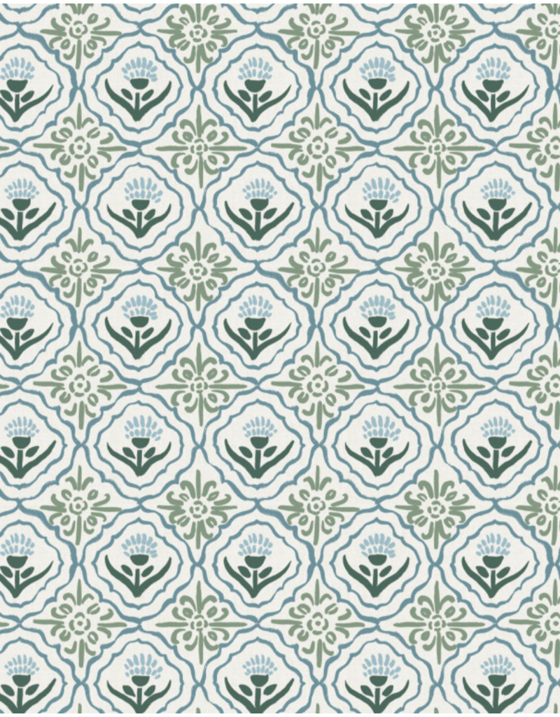 Camelot Fabrics Garden Seeds - Tulip Tiles Multi