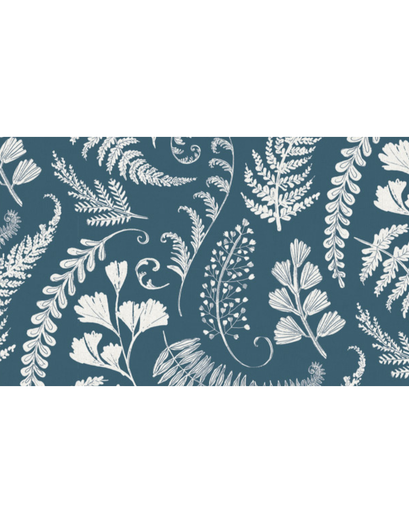 Camelot Fabrics Garden Seeds - Fronds  - Navy