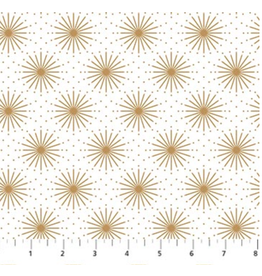 Northcott Shimmer Sparkle - Starburst - White