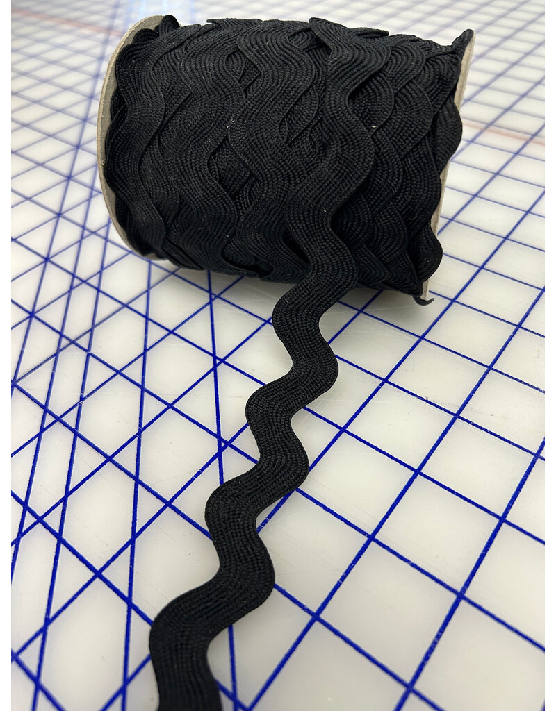 24 mm polyester Rick Rack Black
