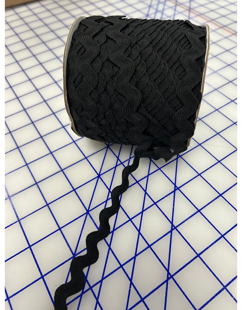 15 mm polyester Rick Rack Black