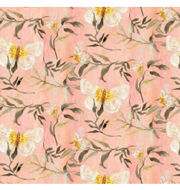 Camelot Fabrics Bloom Tapestry - Butterflies - Peach