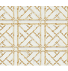 Camelot Fabrics Bloom Tapestry - Tiles - Cream