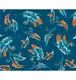 Raven Tree Metallic - Feathers All Over - Teal
