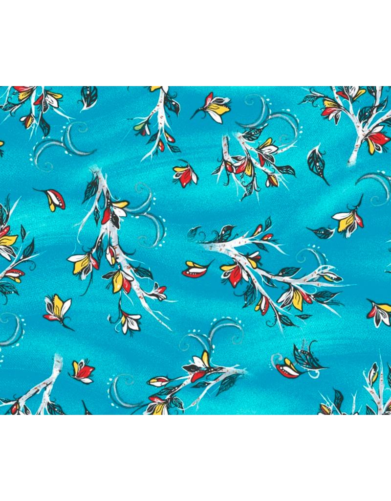 Raven Tree Metallic - Trees & Leaves All Over