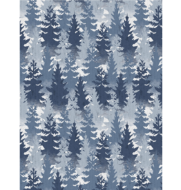 Wilmington Prints Lake Retreat-Packed Trees Navy