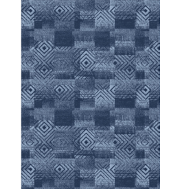 Wilmington Prints Lake Retreat-Diamond Patchwork Texture Navy