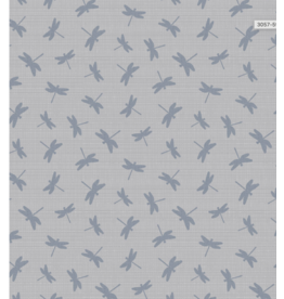 Wilmington Prints Lake Retreat-Dragonfly Toss Gray