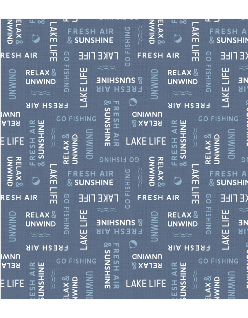 Wilmington Prints Lake Retreat- Word Toss Denim