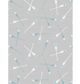 Wilmington Prints Lake Retreat- Oar Toss Gray