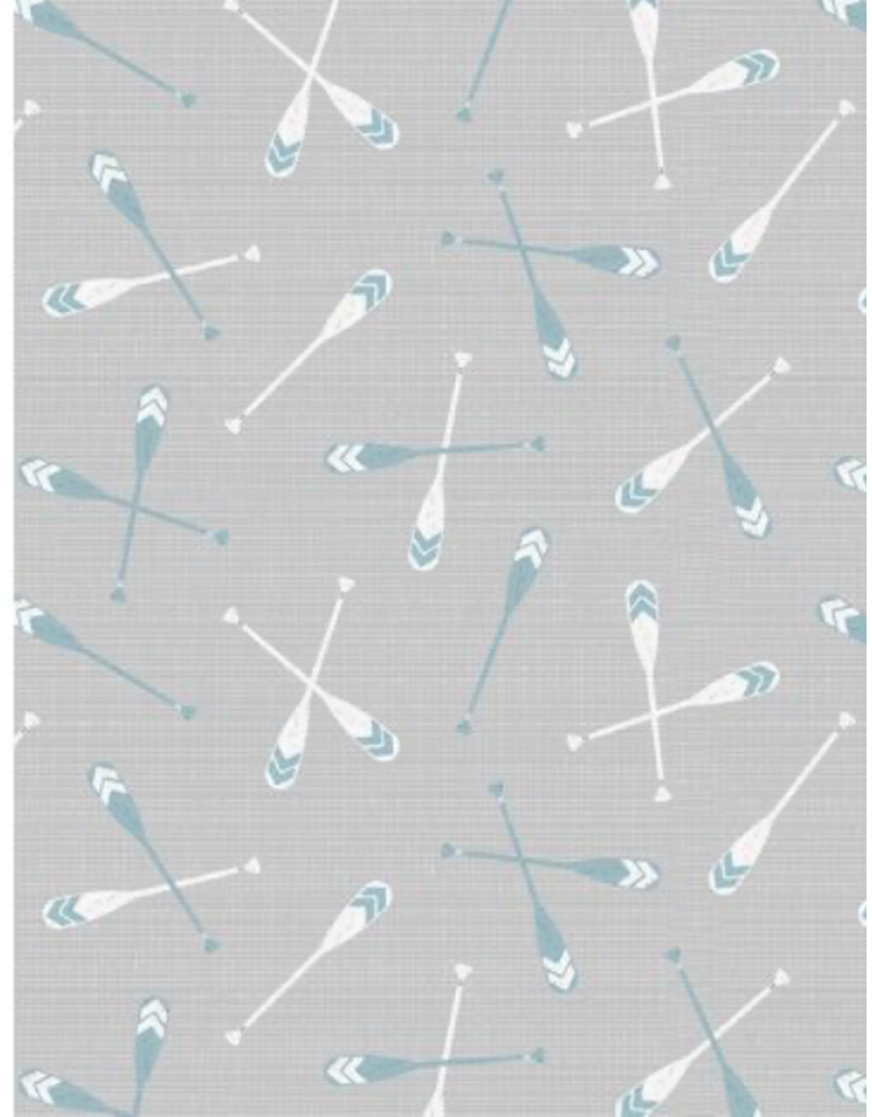 Wilmington Prints Lake Retreat- Oar Toss Gray