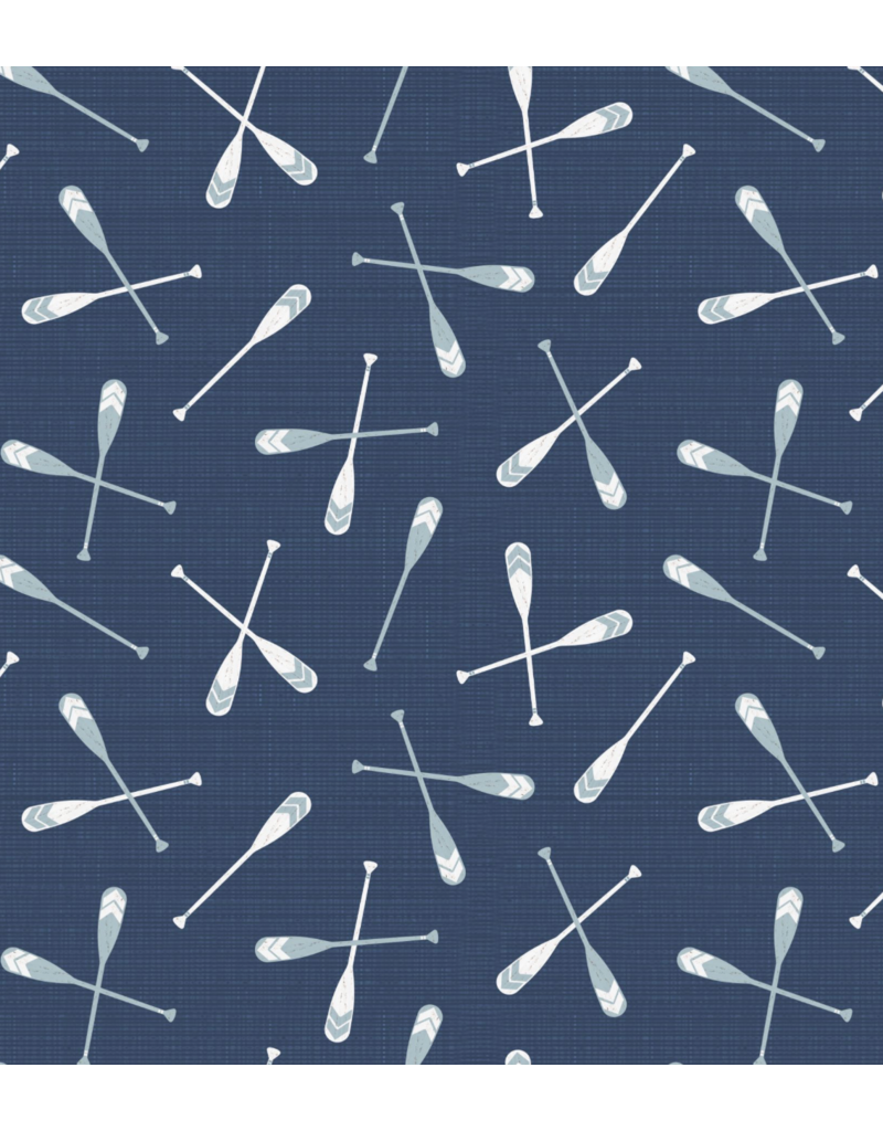 Wilmington Prints Lake Retreat- Oar Toss Navy