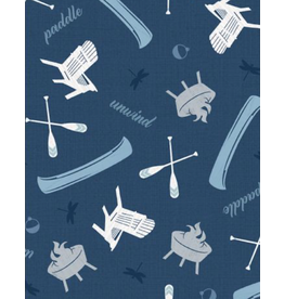 Wilmington Prints Lake Retreat-Lakeside Toss Navy